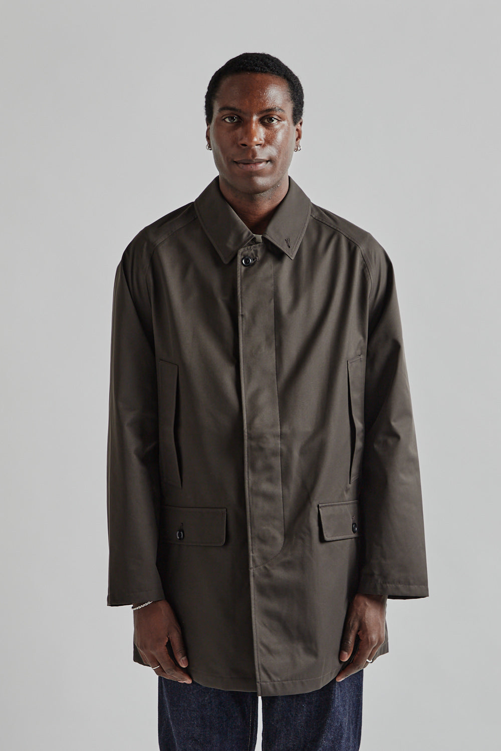2L GORE TEX Short Soutien Collar Coat Charcoal