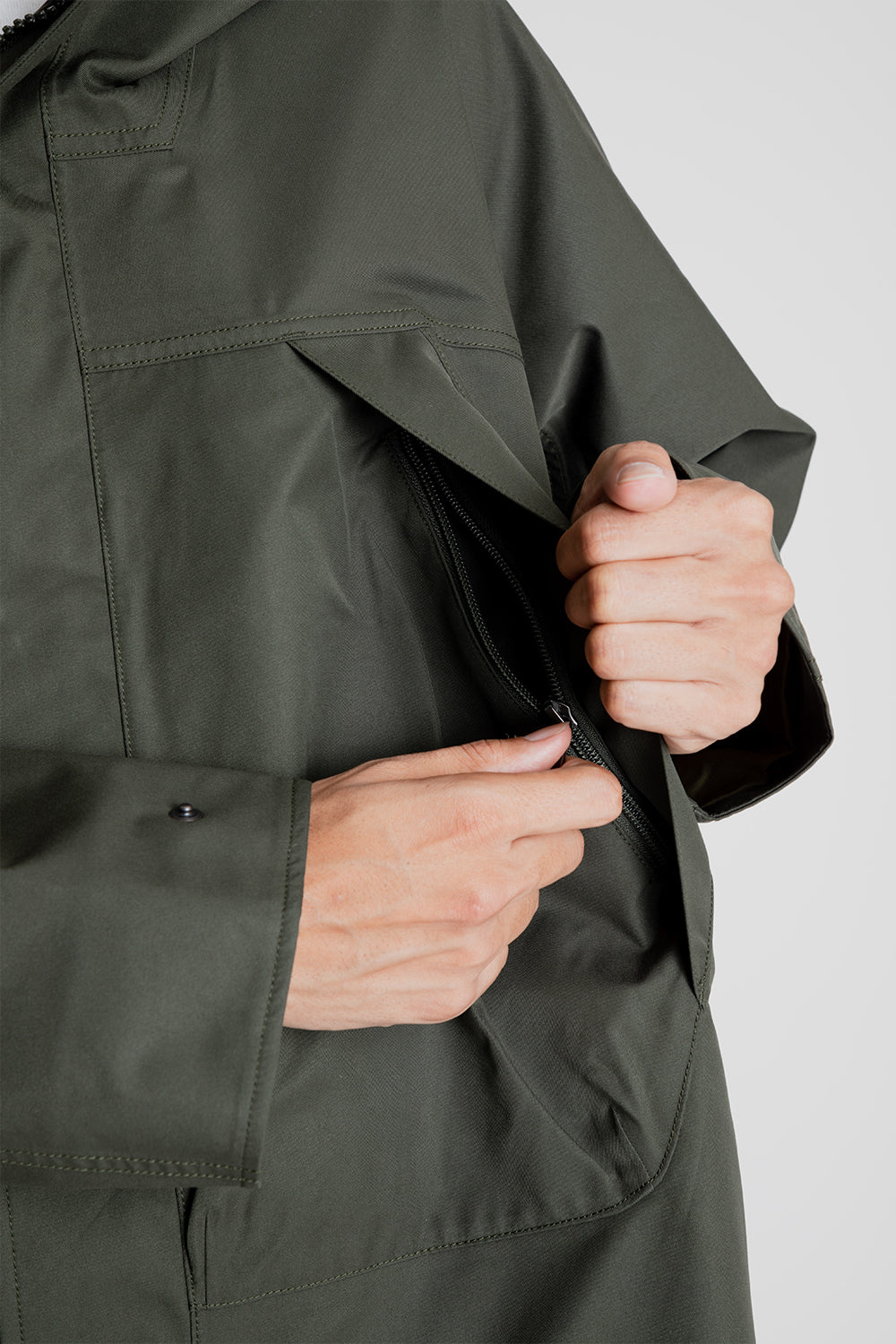 Nanamica 2L GORE-TEX Hooded Coat in Khaki