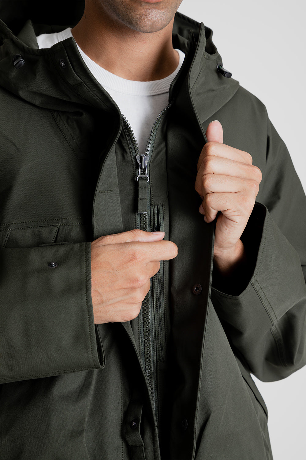 Nanamica 2L GORE-TEX Hooded Coat in Khaki
