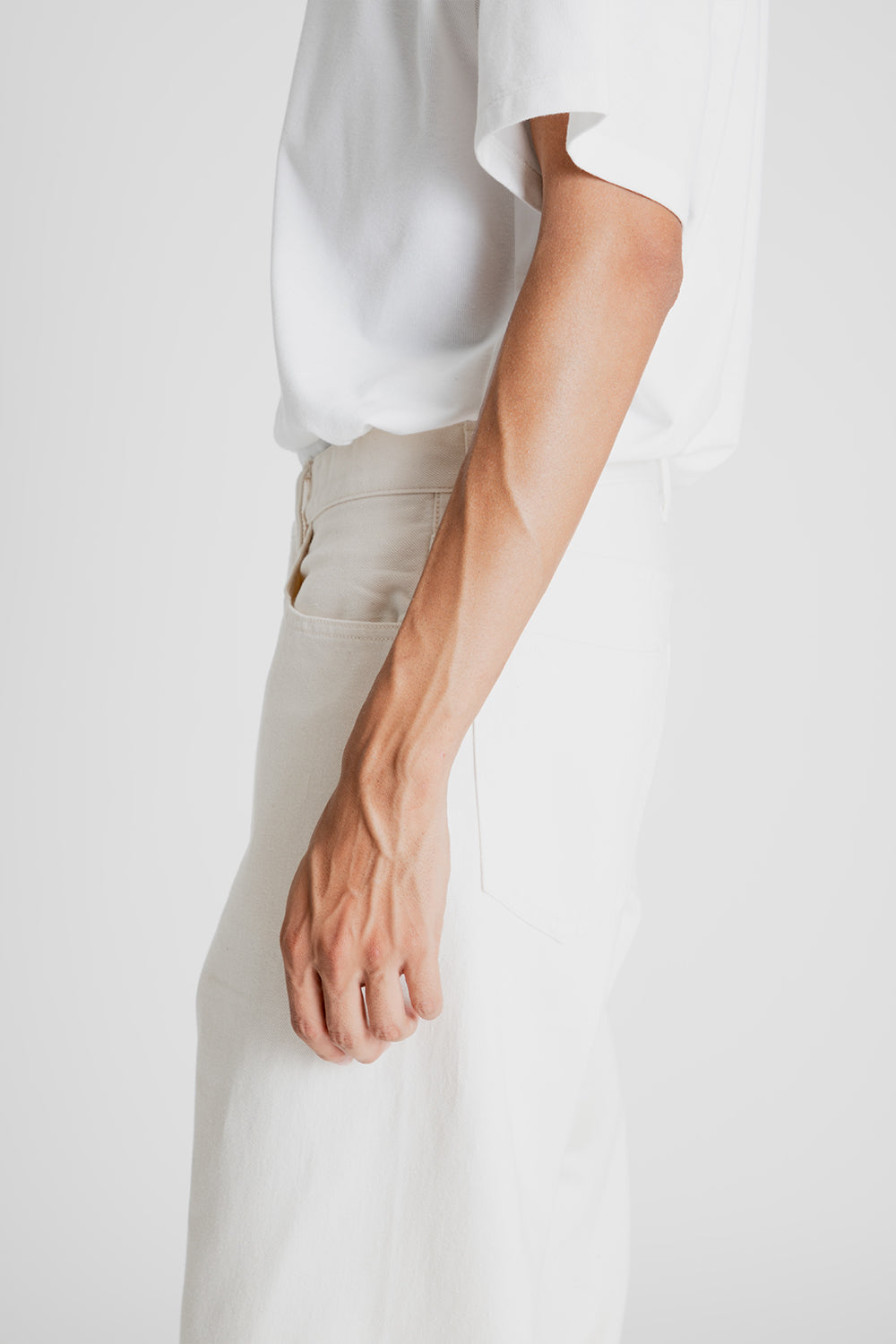 Nanamica 5 Pocket Straight Denim Pants in Natural