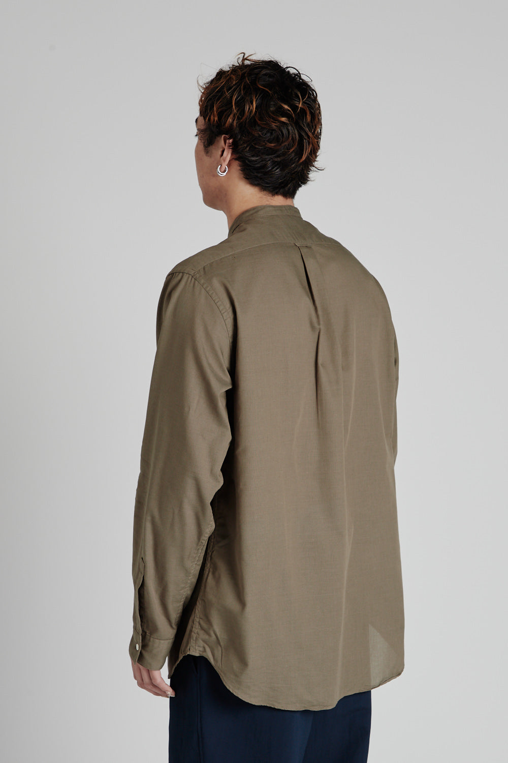 Band Collar Panama Shirt - Taupe - Wallace Mercantile Shop