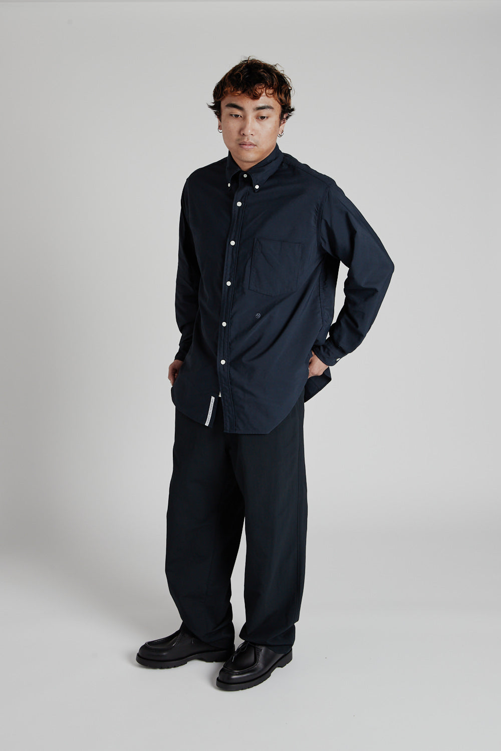 Button Down Wind Shirt - Dark Navy - Wallace Mercantile Shop