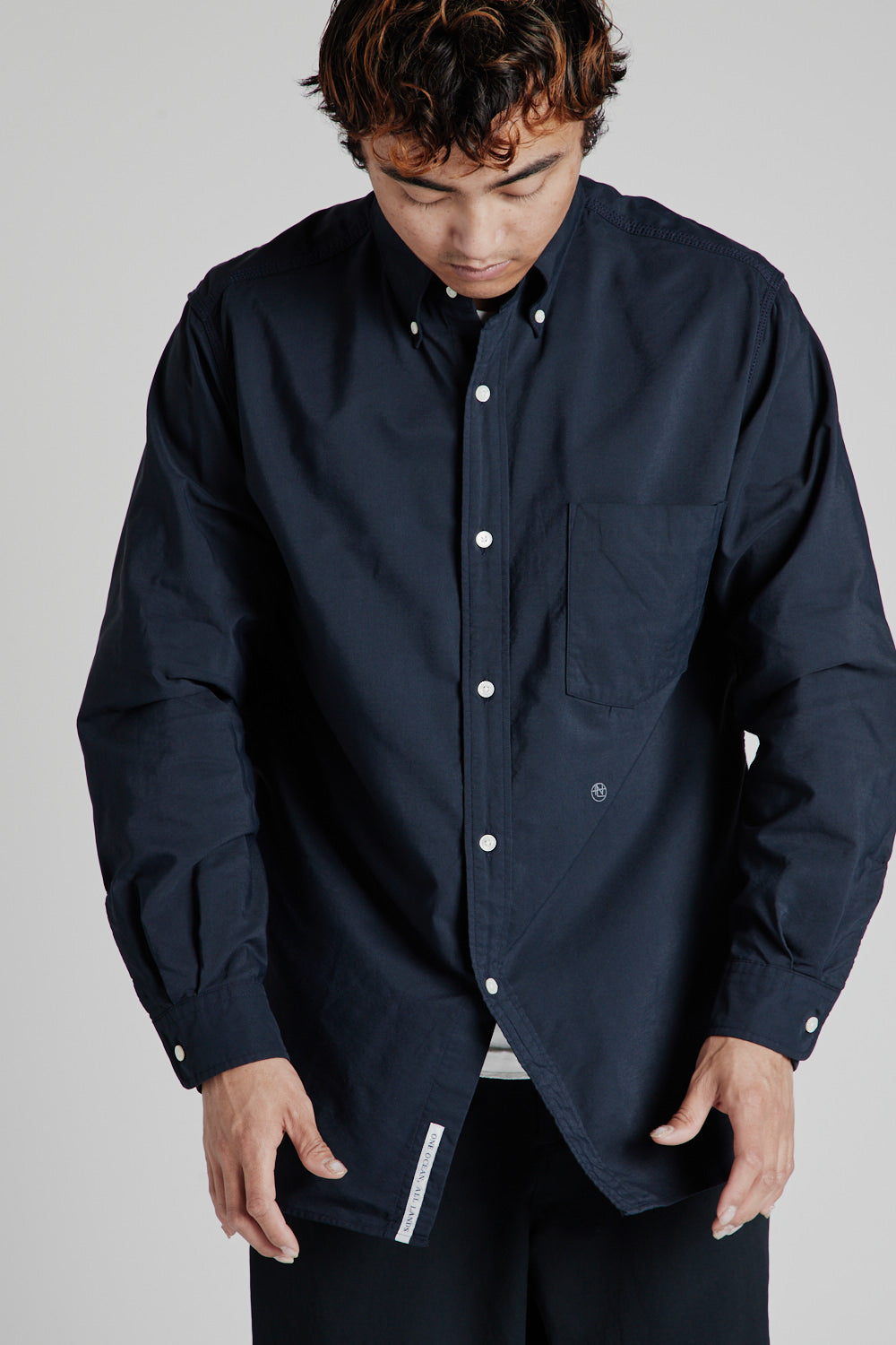 Button Down Wind Shirt - Dark Navy - Wallace Mercantile Shop