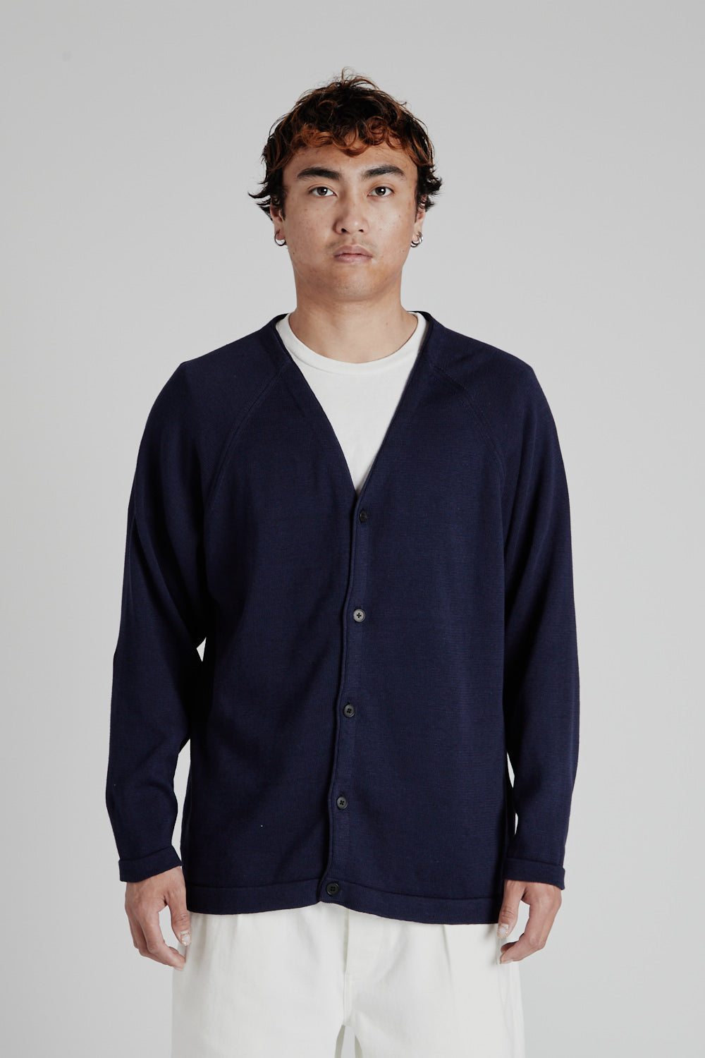 Cotton Cashmere Cardigan - Navy