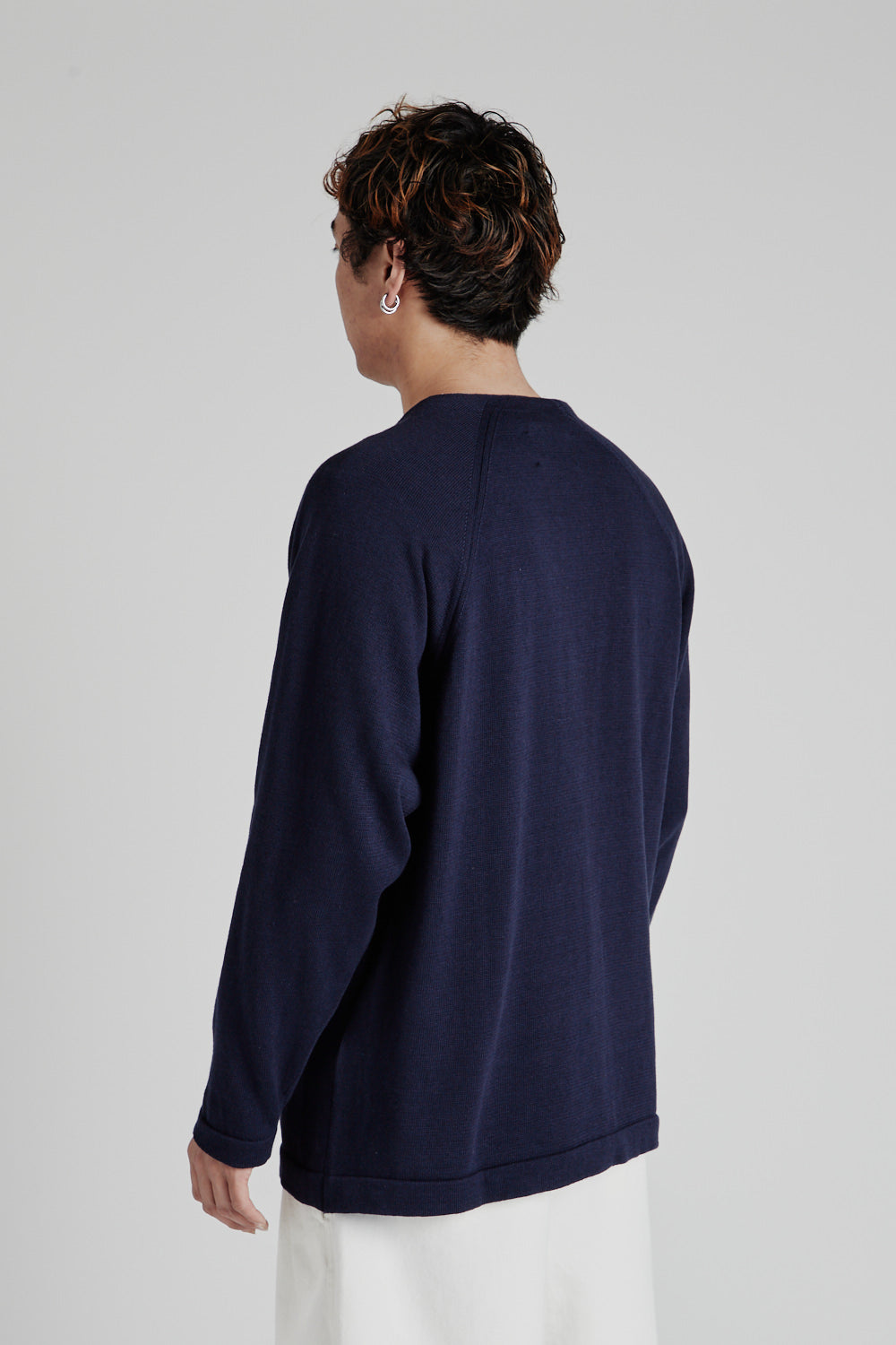 Cotton Cashmere Cardigan - Navy - Wallace Mercantile Shop