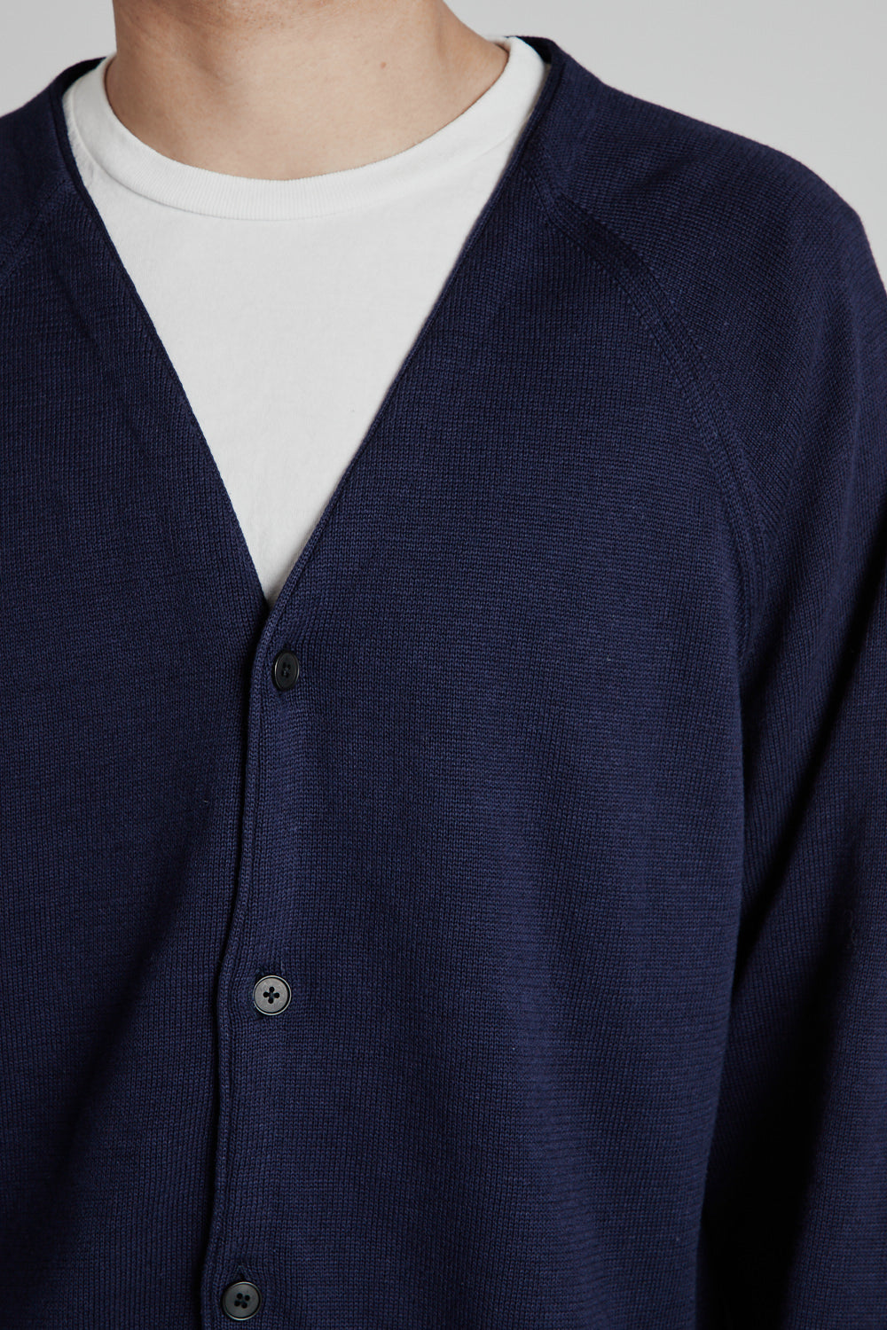 Cotton Cashmere Cardigan - Navy