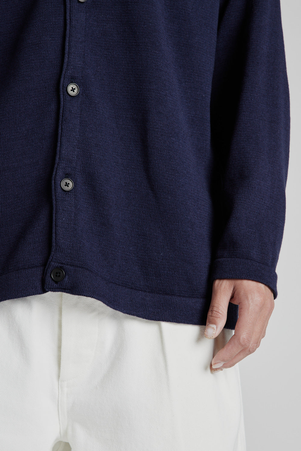 Cotton Cashmere Cardigan - Navy