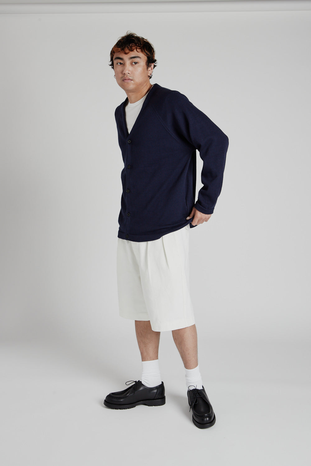 Cotton Cashmere Cardigan - Navy - Wallace Mercantile Shop