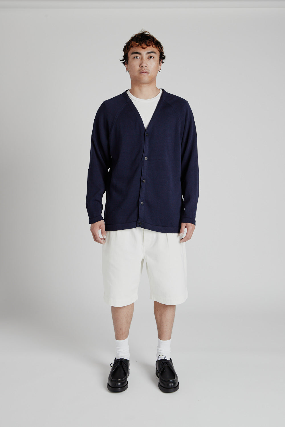 Cotton Cashmere Cardigan - Navy - Wallace Mercantile Shop