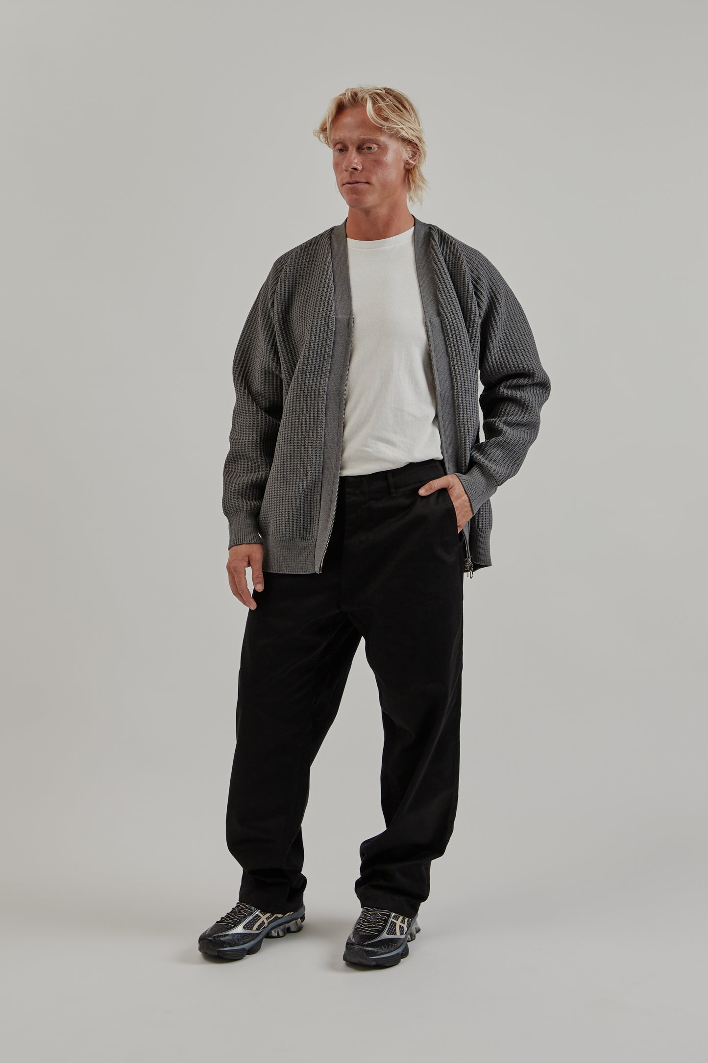 Nanamica FW25 5G Zip Cardigan Heather Gray 12