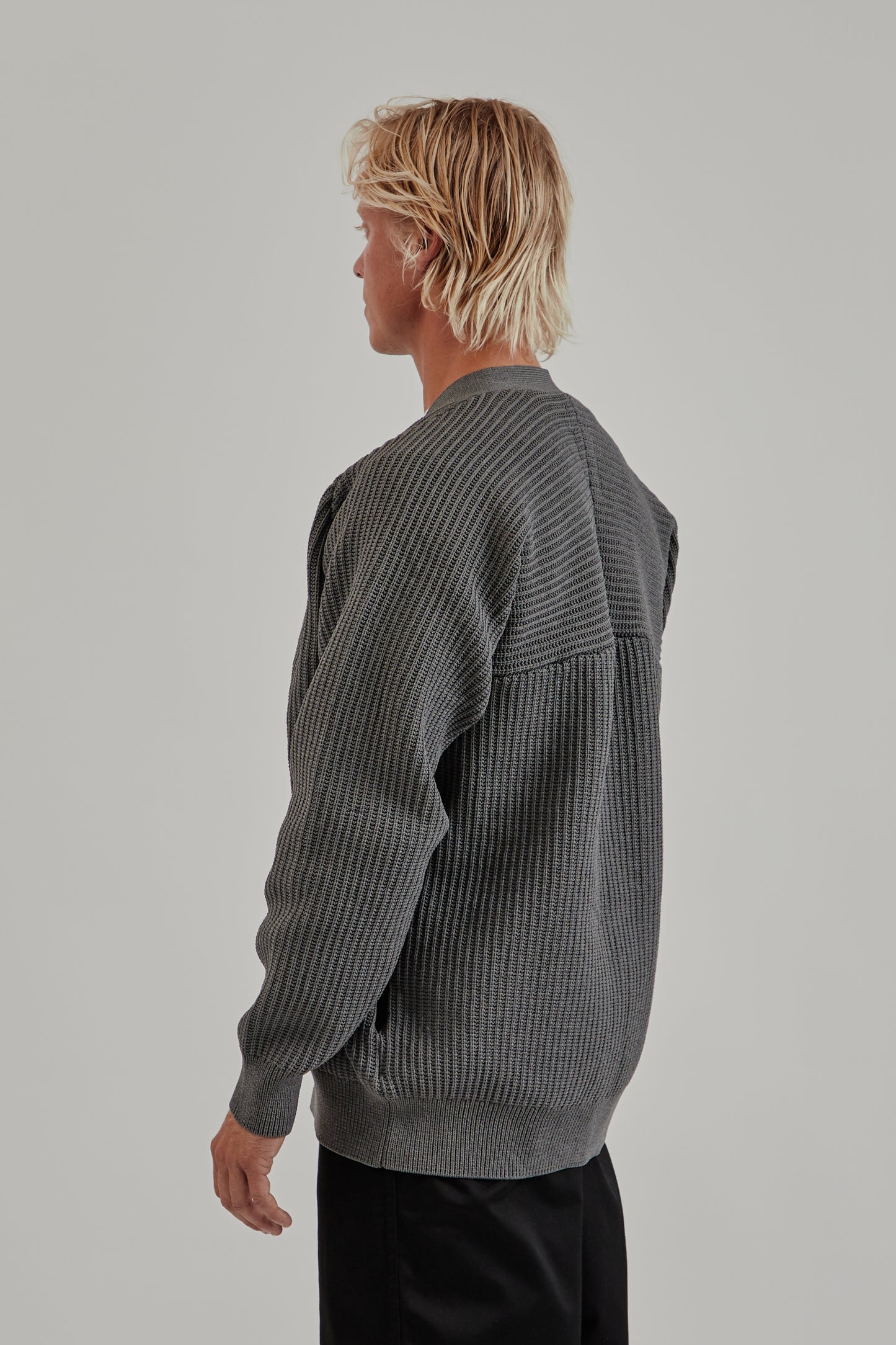 Nanamica FW25 5G Zip Cardigan Heather Gray 5