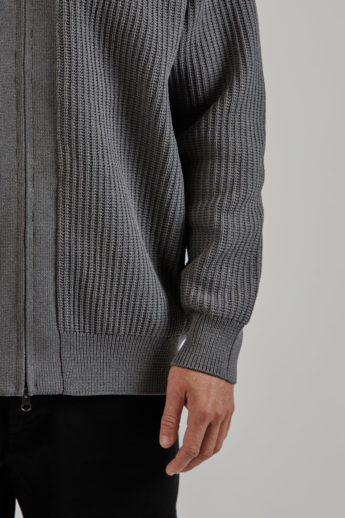 Nanamica FW25 5G Zip Cardigan Heather Gray 9