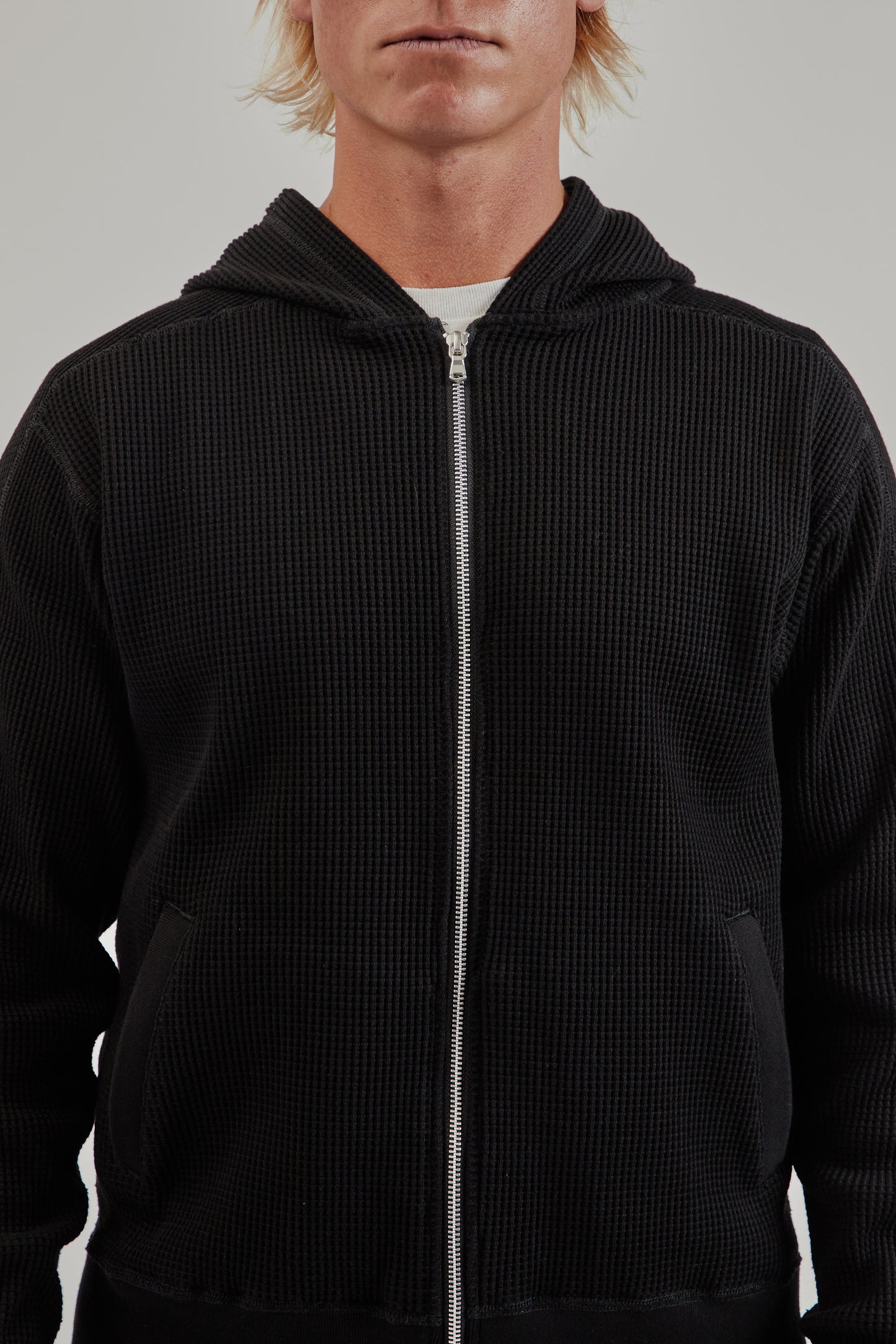Nanamica FW25 Zip Up Thermal Hoodie Black 6