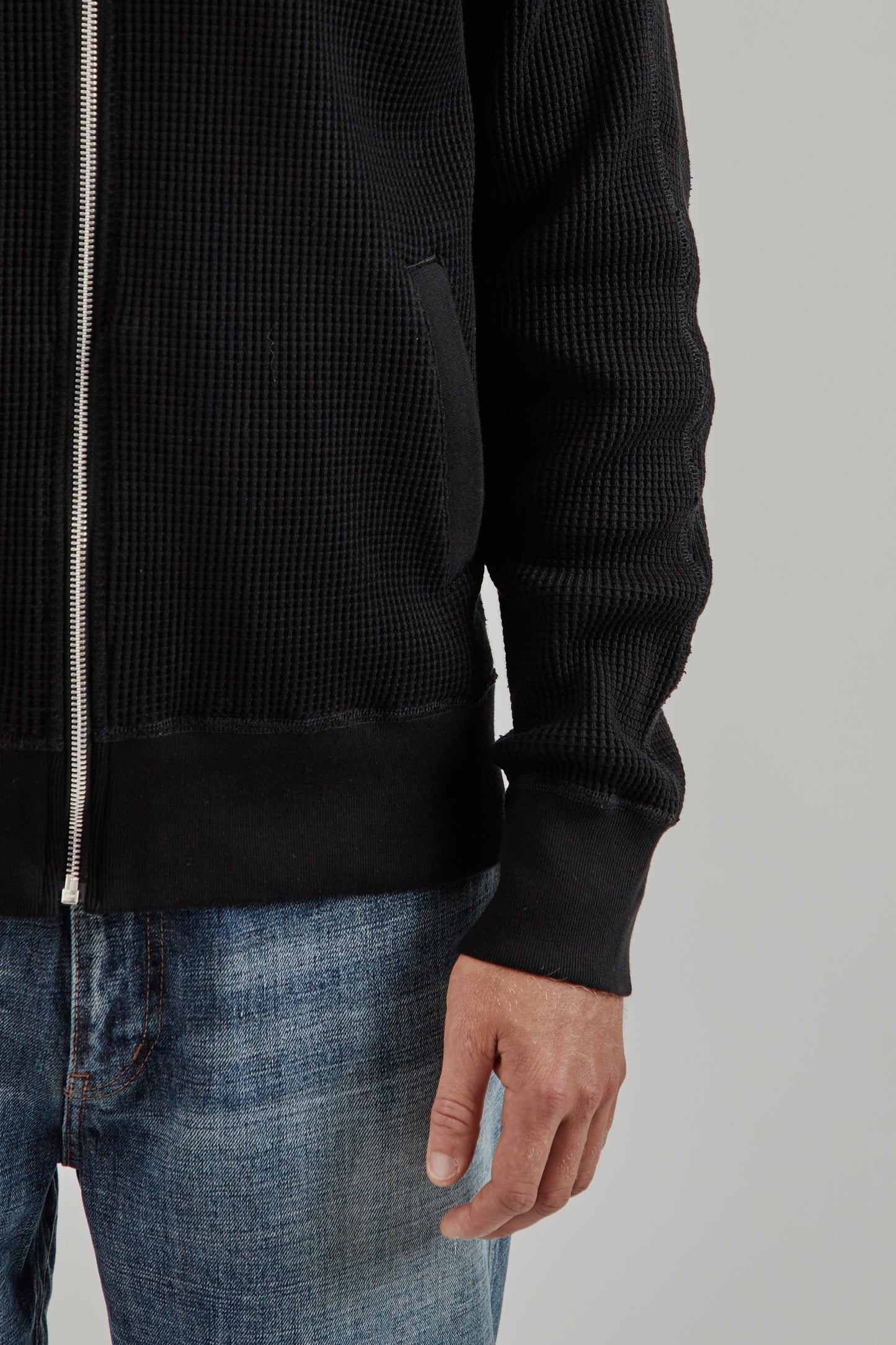 Nanamica FW25 Zip Up Thermal Hoodie Black 8
