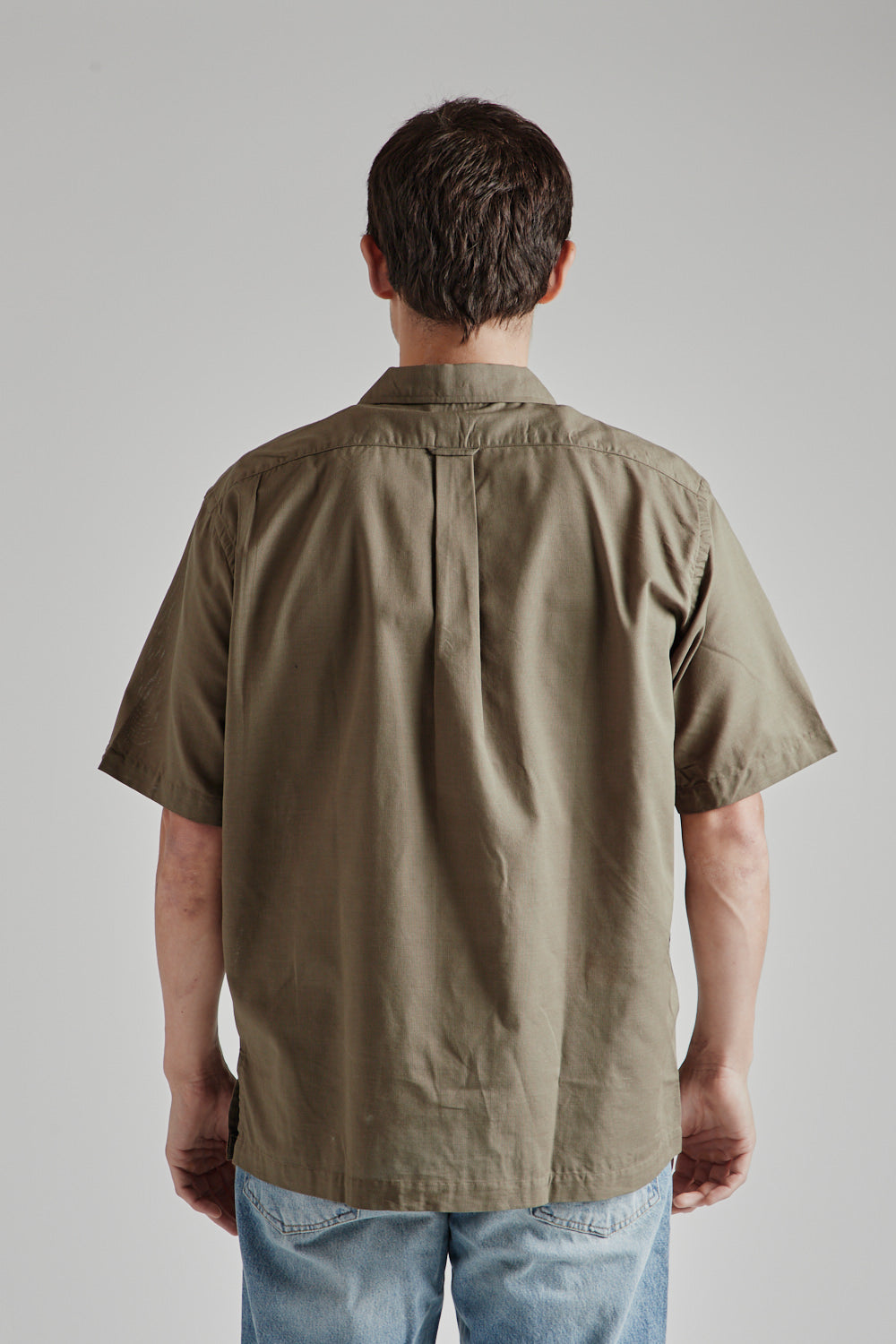 Nanamica Open Collar Panama S/S Shirt in Taupe