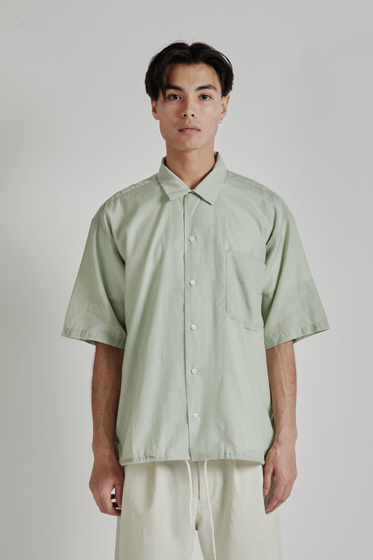 Nanamica Open Collar SS Shirt Coral Green 2