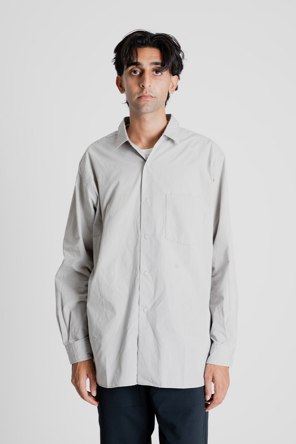 Nanamica Regular Collar Wind Shirt - Light Gray | Wallace