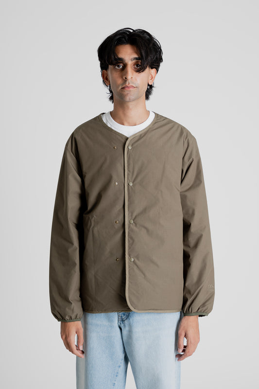 Nanamica Reversible Down Cardigan in Khaki Beige