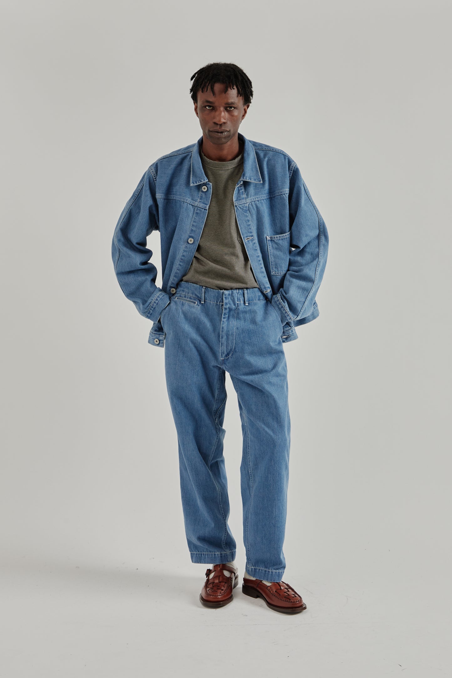 Nanamica SS26 Short Denim Jacket Light Indigo1688