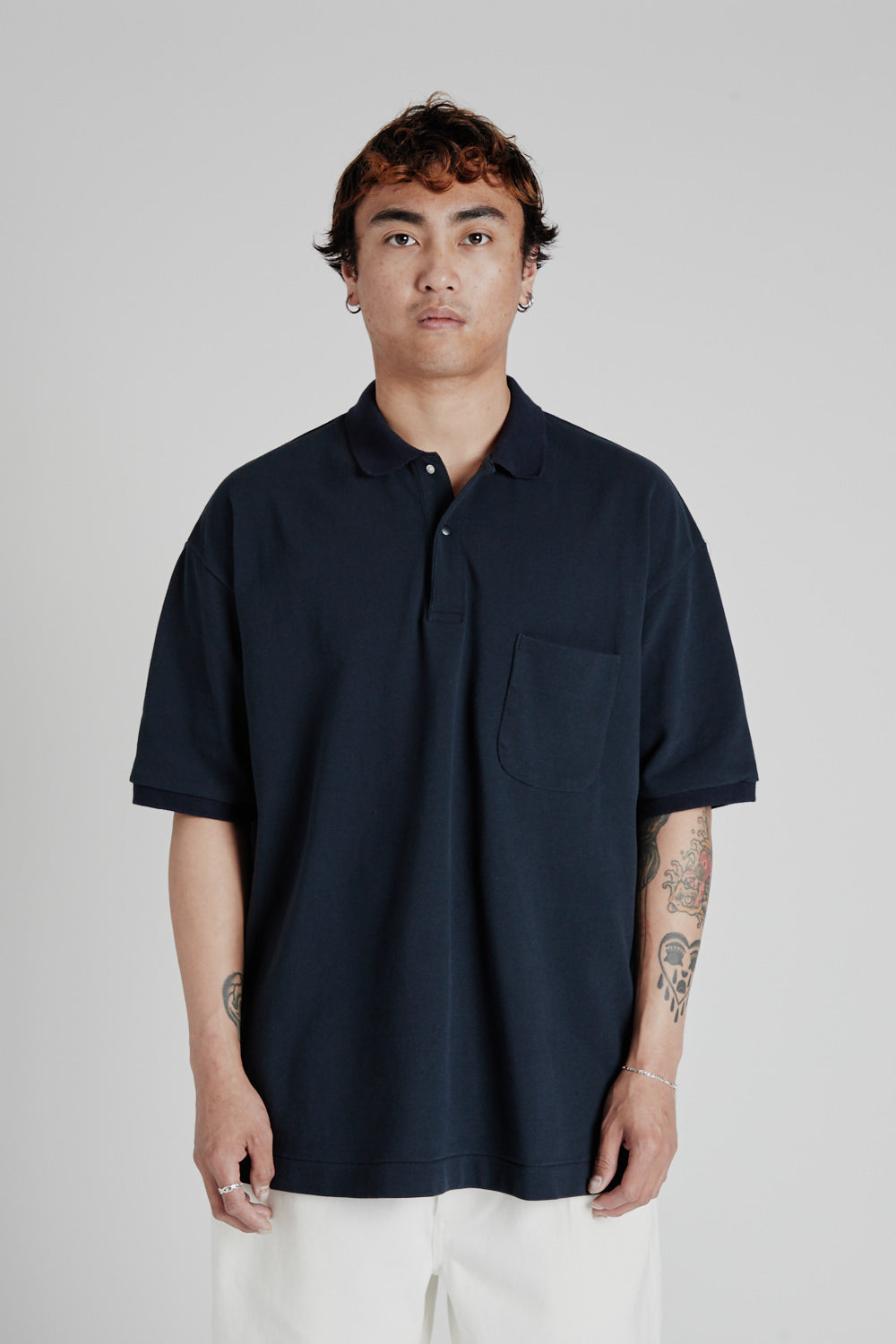 S/S Polo Shirt - Navy - Wallace Mercantile Shop