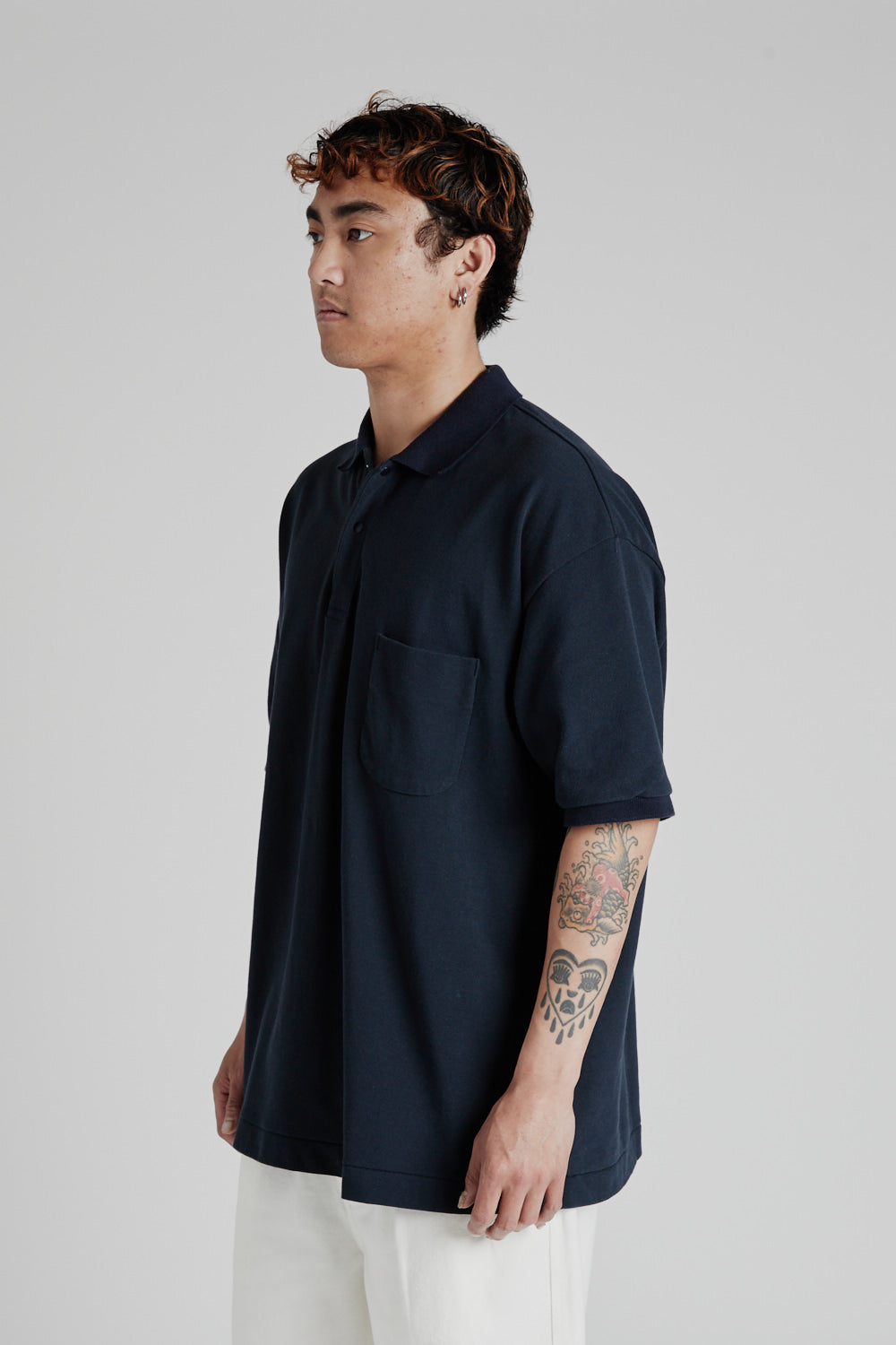 S/S Polo Shirt - Navy - Wallace Mercantile Shop