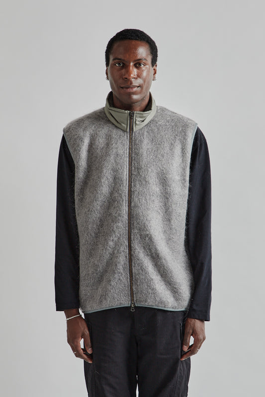 Nanamica Zip Up Mohair Vest Heather Gray 2