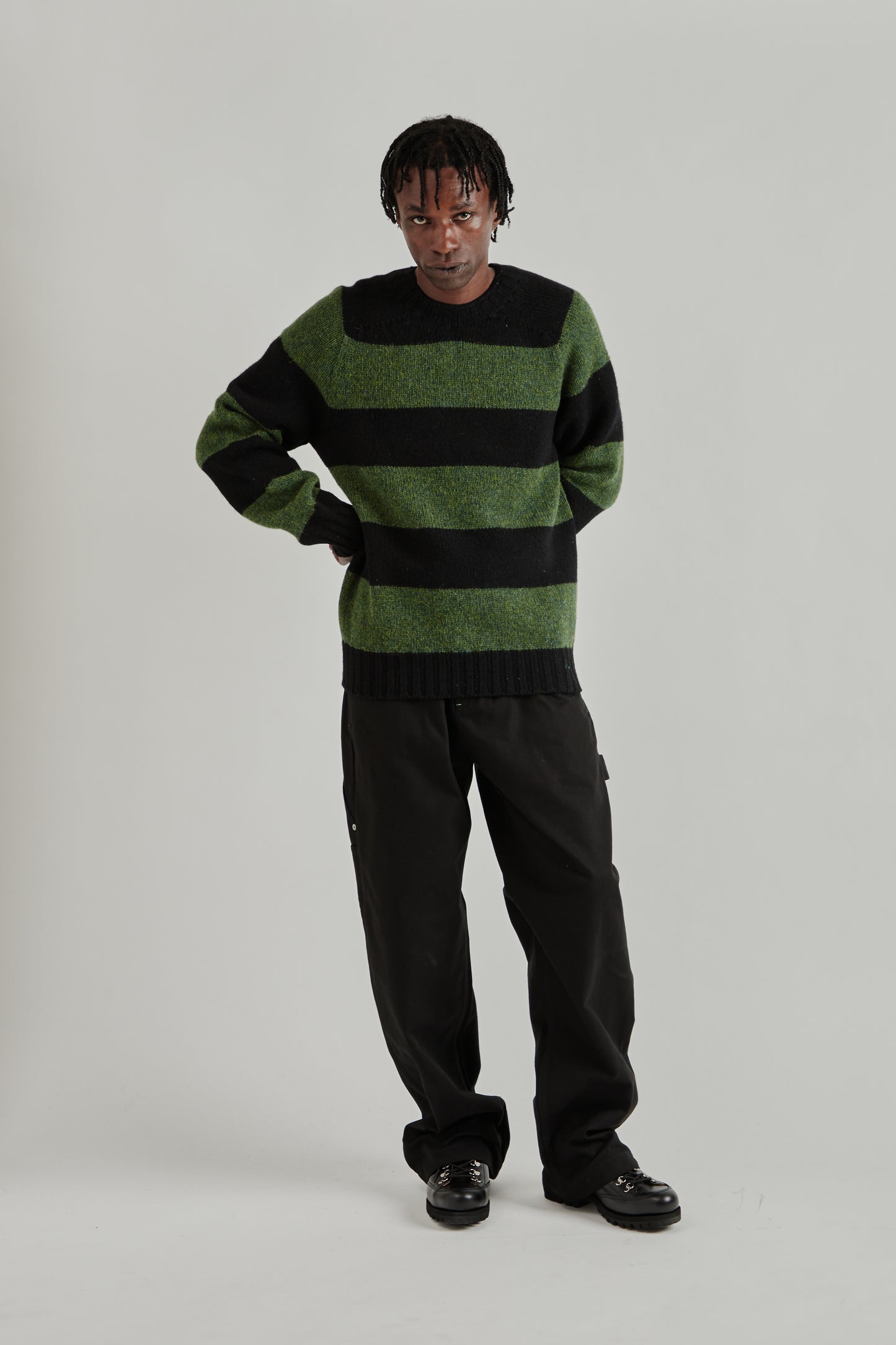 Striped Jumper - Black/Green
