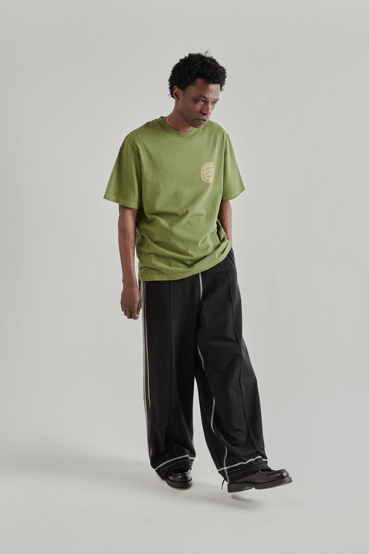 Nicholas Daley SS26 Poster Tee Olive- Brown3639