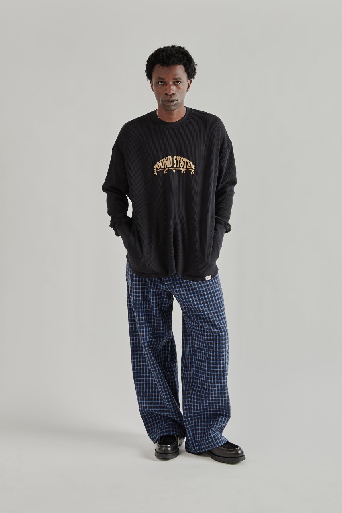 Nicholas Daley SS26 Slygo Waffle Crewneck Black3830