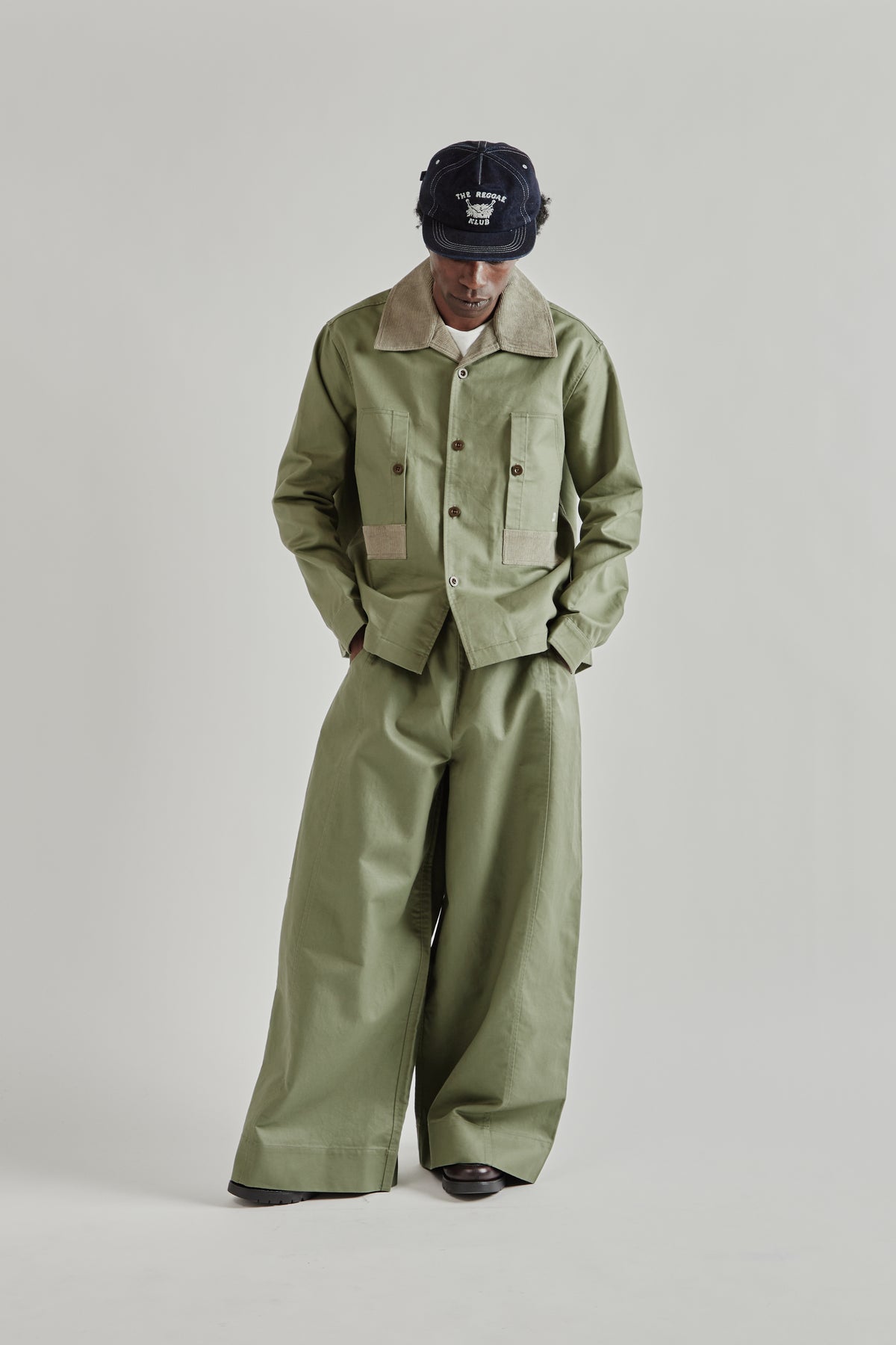 Nicholas Daley SS26 Workers Jacket Olive3809