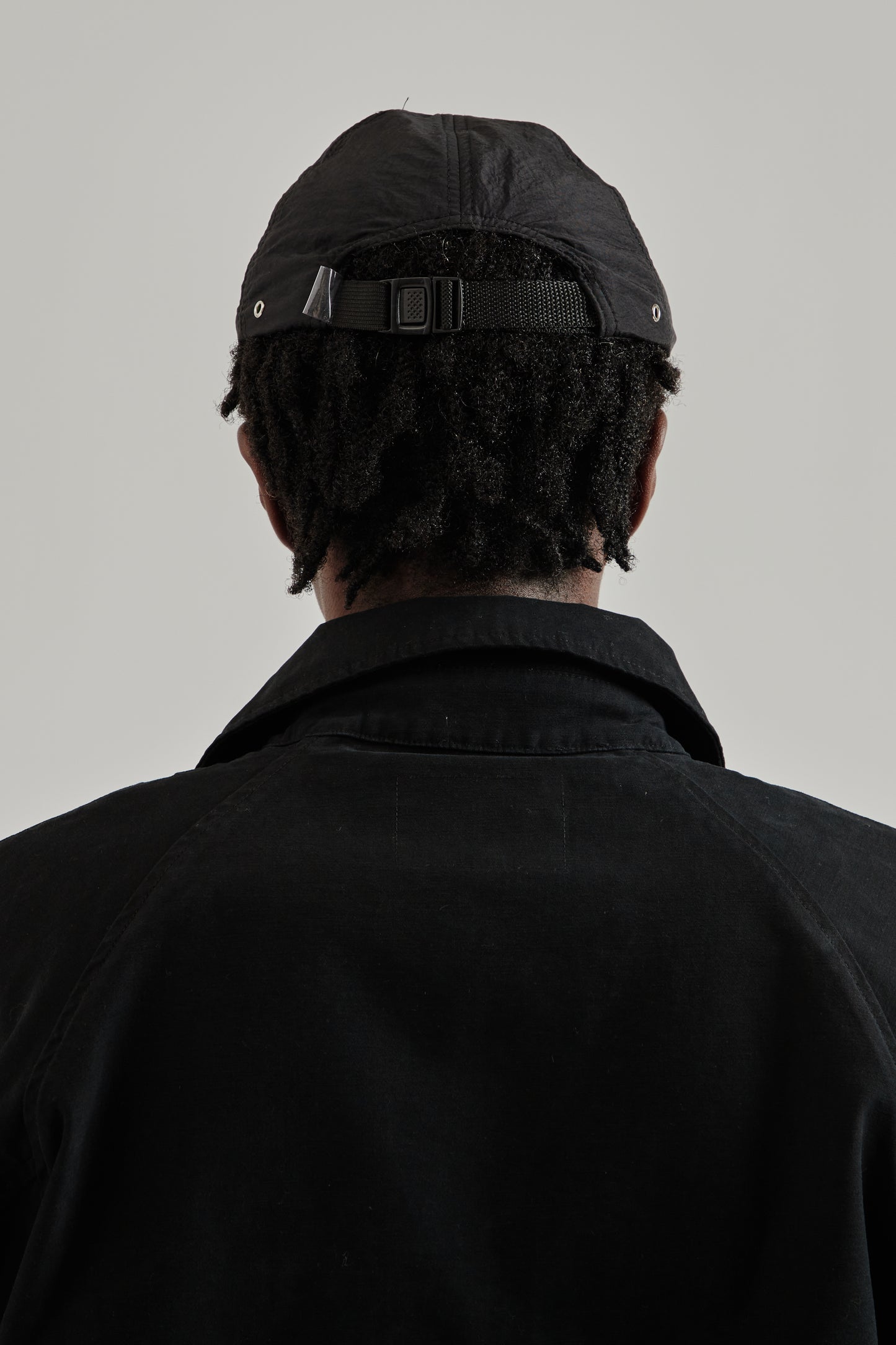 Crinkle Nylon Logo Cap - Midnight