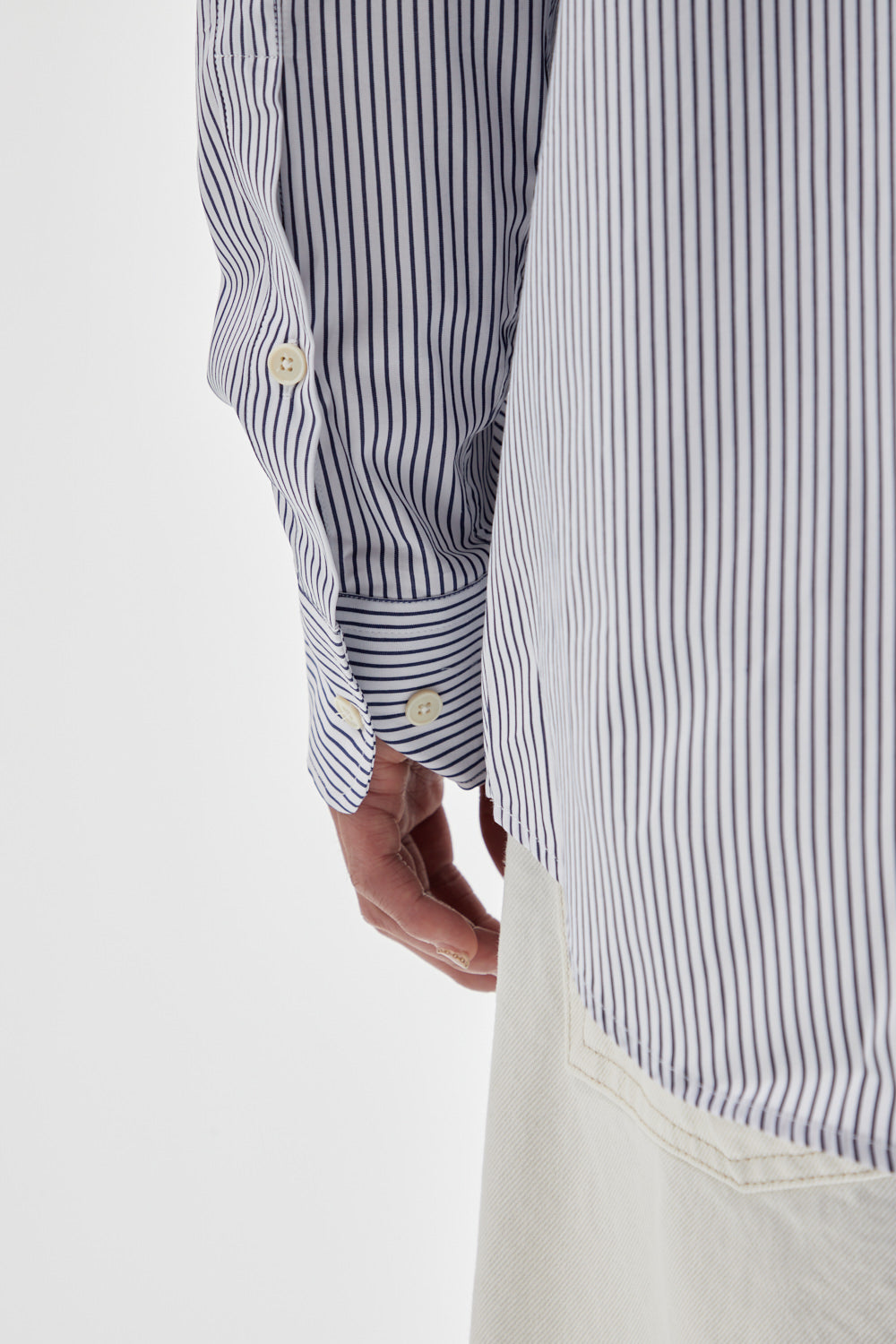 Joseph Stripes - White/Navy Stripes - Wallace Mercantile Shop