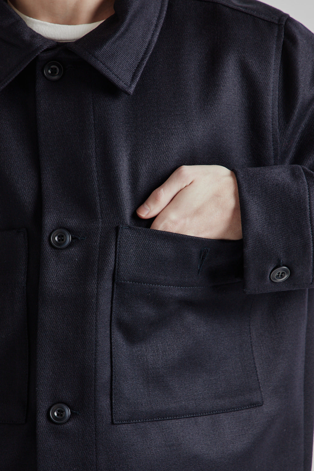 Parages Cargo Wool Overshirt Dark Navy 9