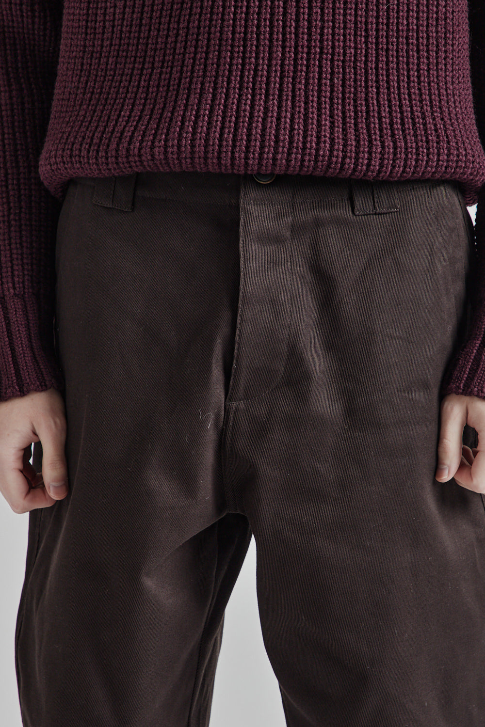 Parages Dad Twill Pants Dark Brown 6