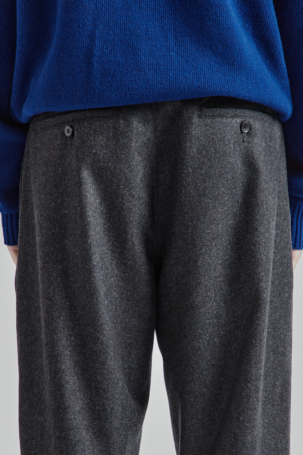Parages Double Pleats Wool Pants Dark Grey Melange 6