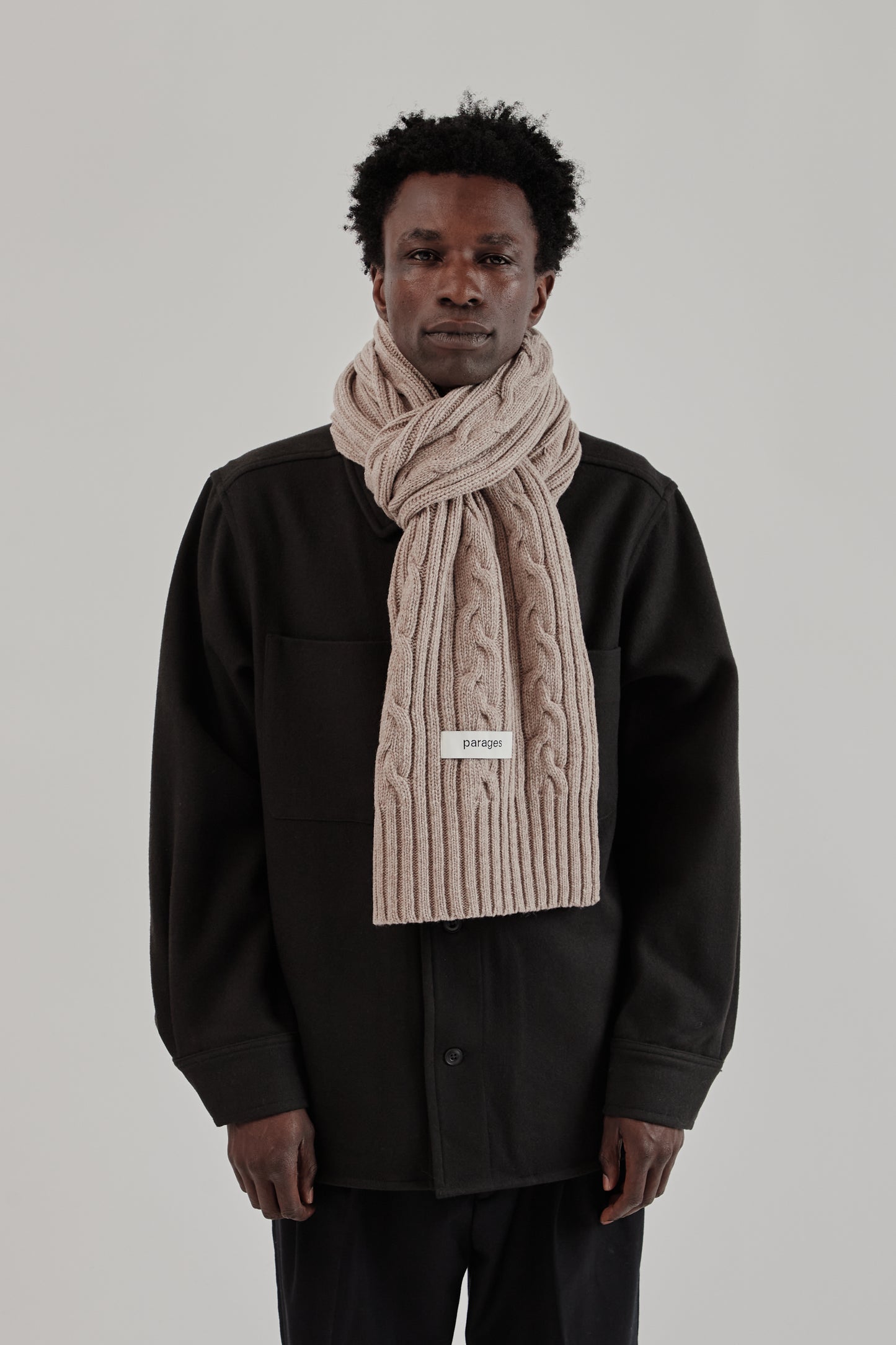 Parages FW25 Cables Scarf Beige Mel 2