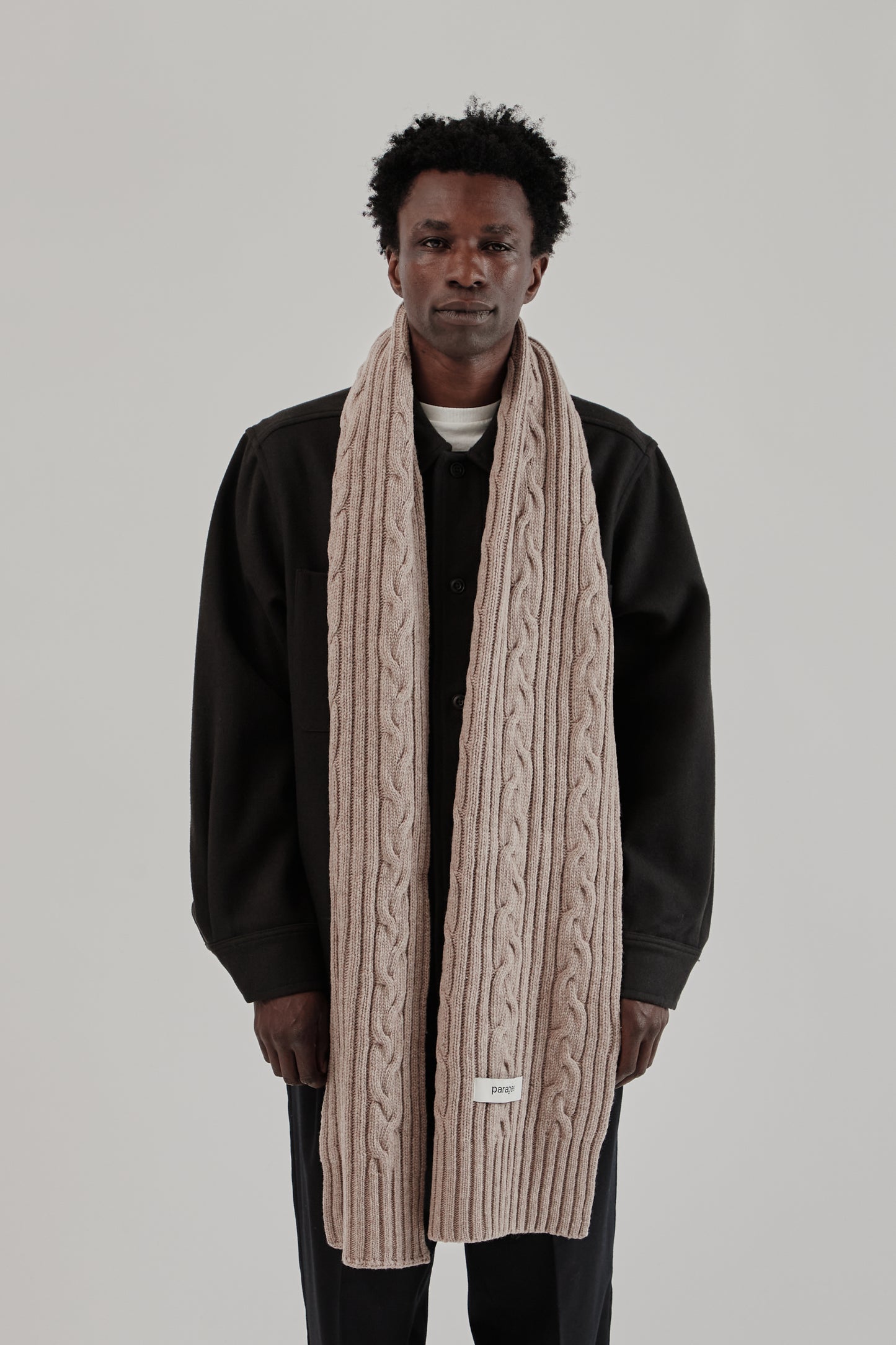 Parages FW25 Cables Scarf Beige Mel 4