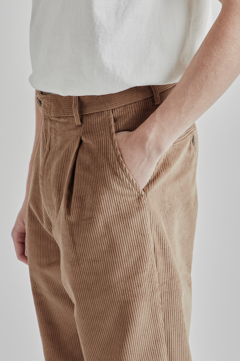 Parages Pleat Cord Pants Beige 10