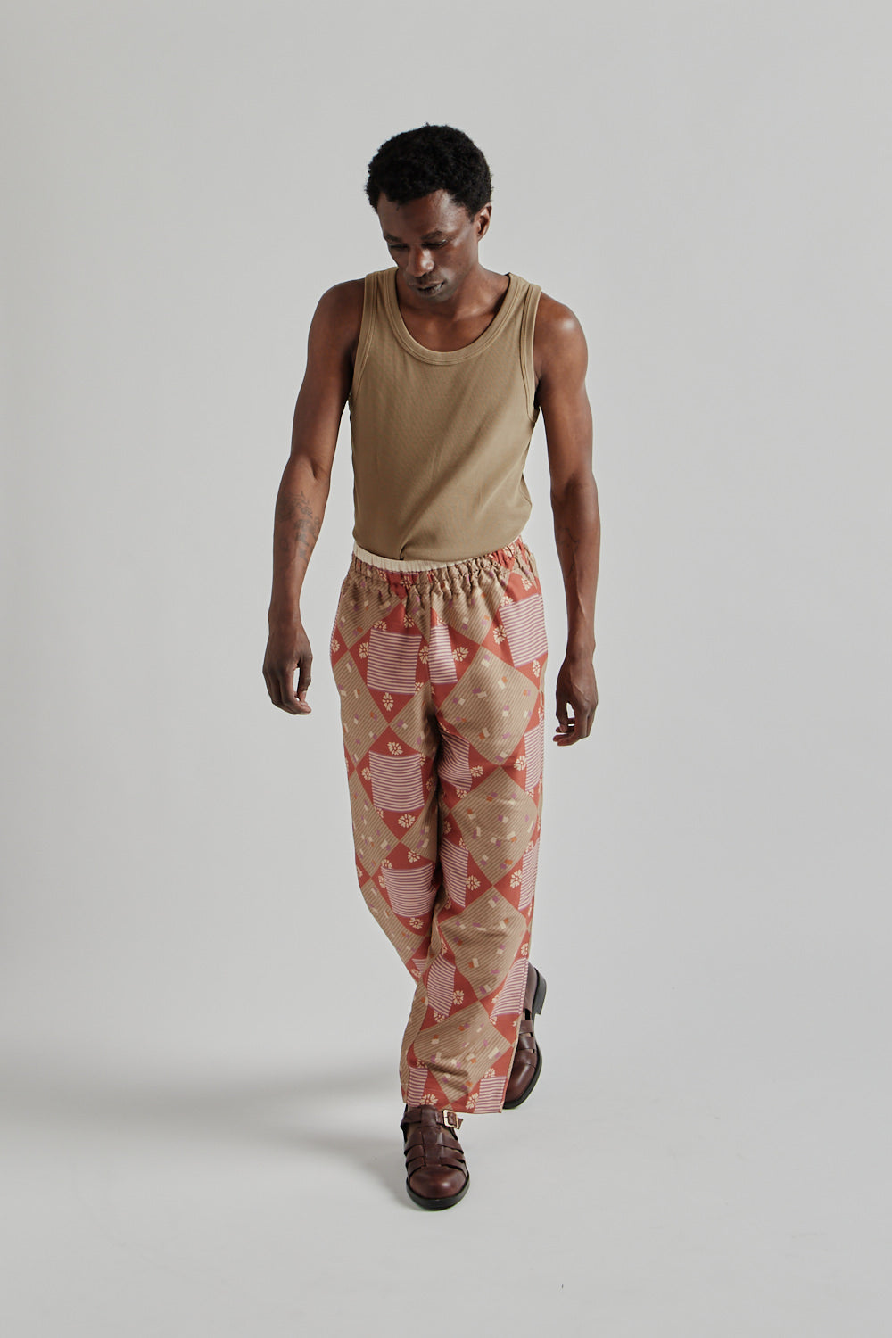 Ranra SS25 Collector Pant Printed Viscose Red PJ Print 14