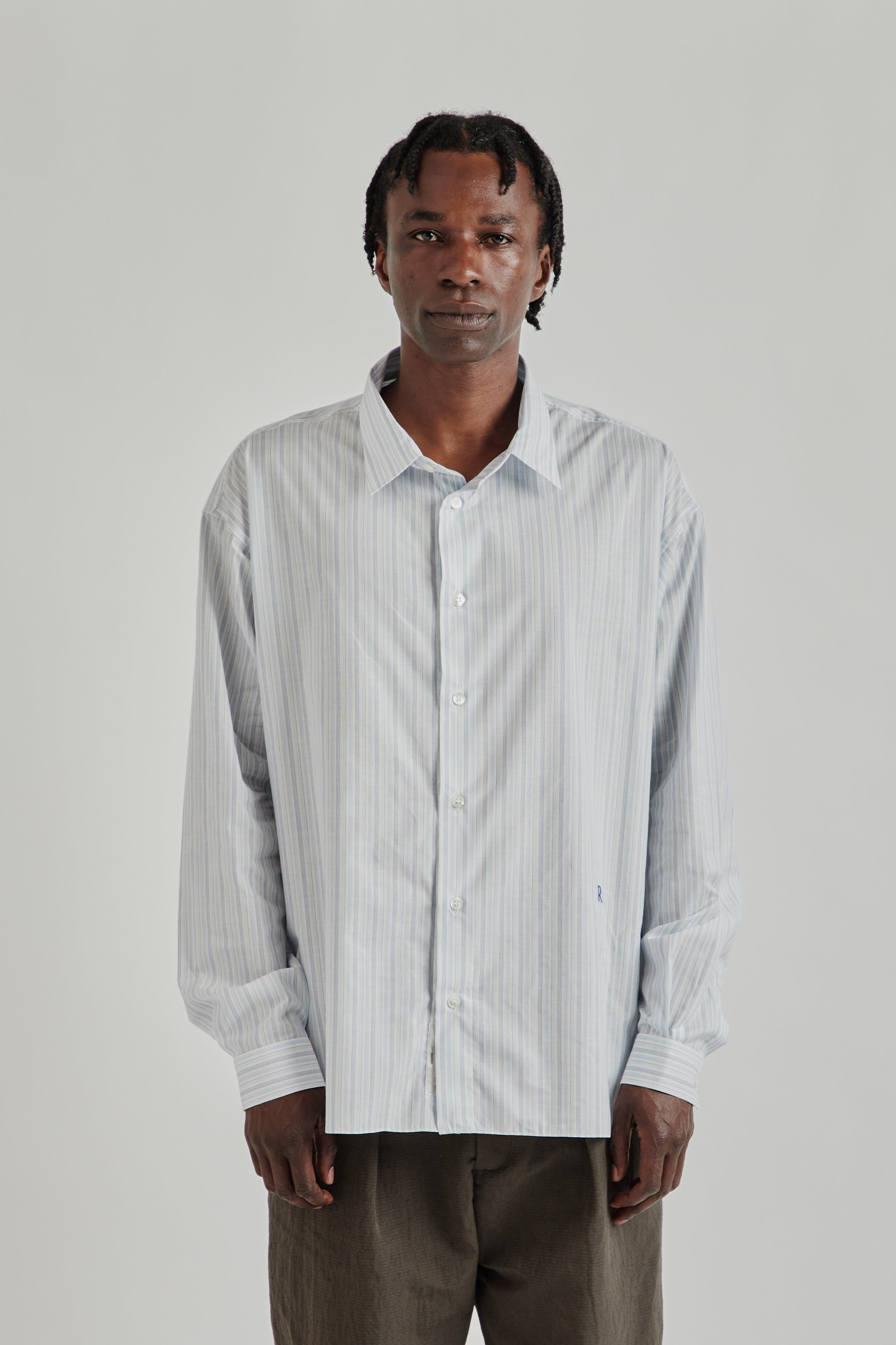 Ranra Fild Cotton Silk Long Sleeve Shirt - Pristine/Folkstone Grey