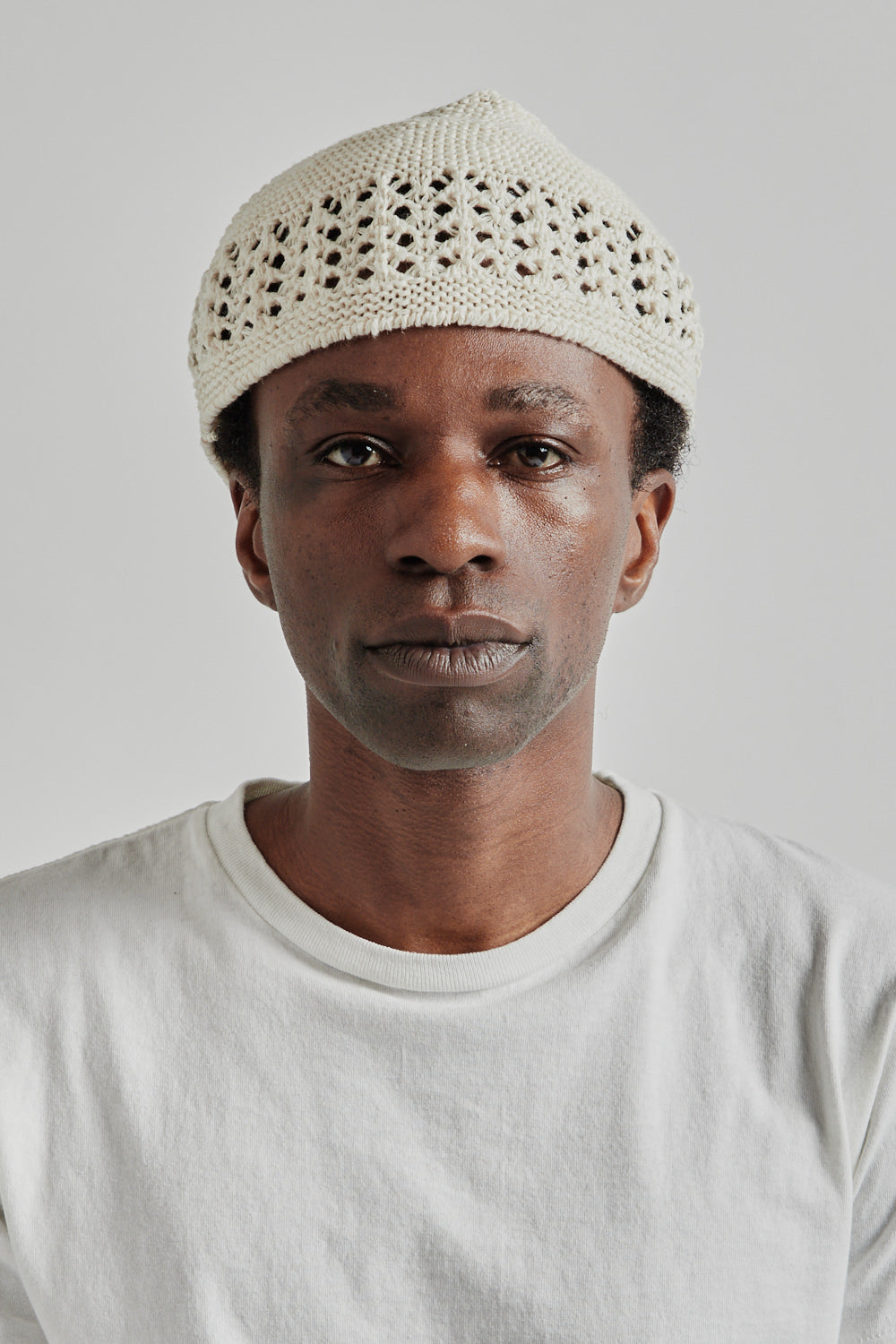 S.K Manor Hill SS25 Knit Skull Cap Natural 1