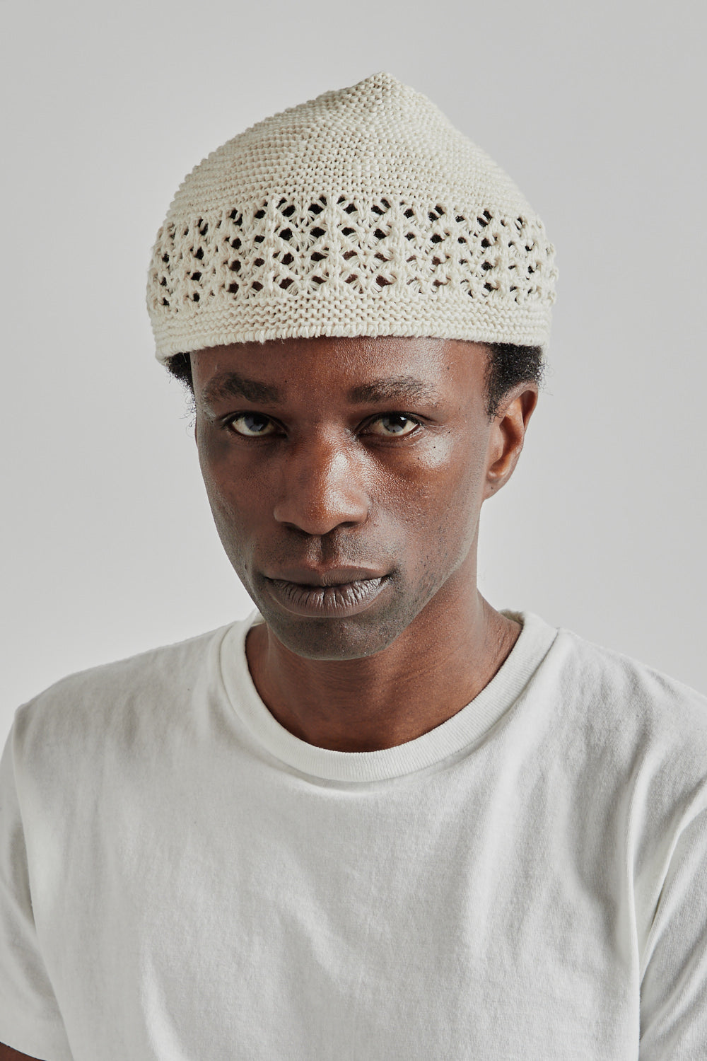 S.K Manor Hill SS25 Knit Skull Cap Natural 3