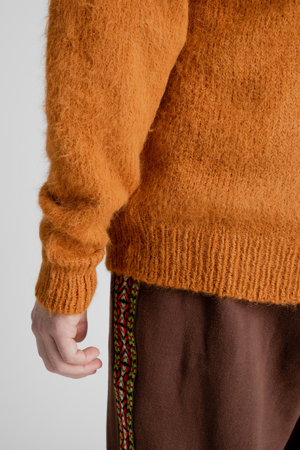 SK Manor Hill Hairy Cardigan in Burnt Orange