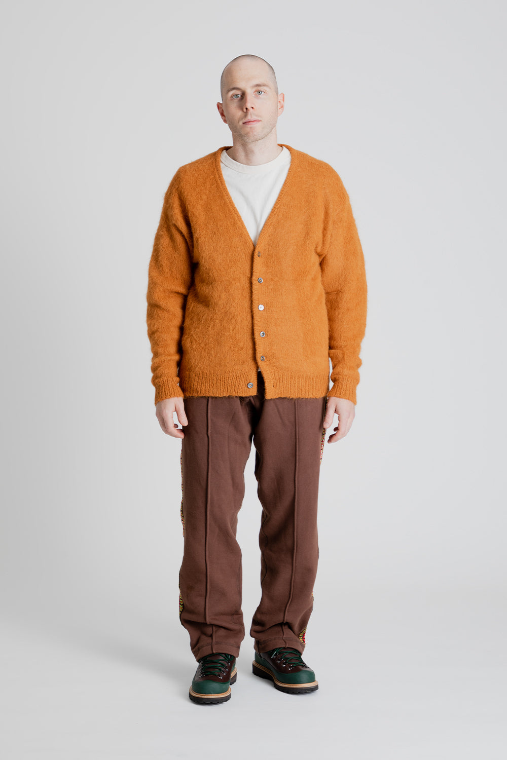 SK Manor Hill Hairy Cardigan in Burnt Orange