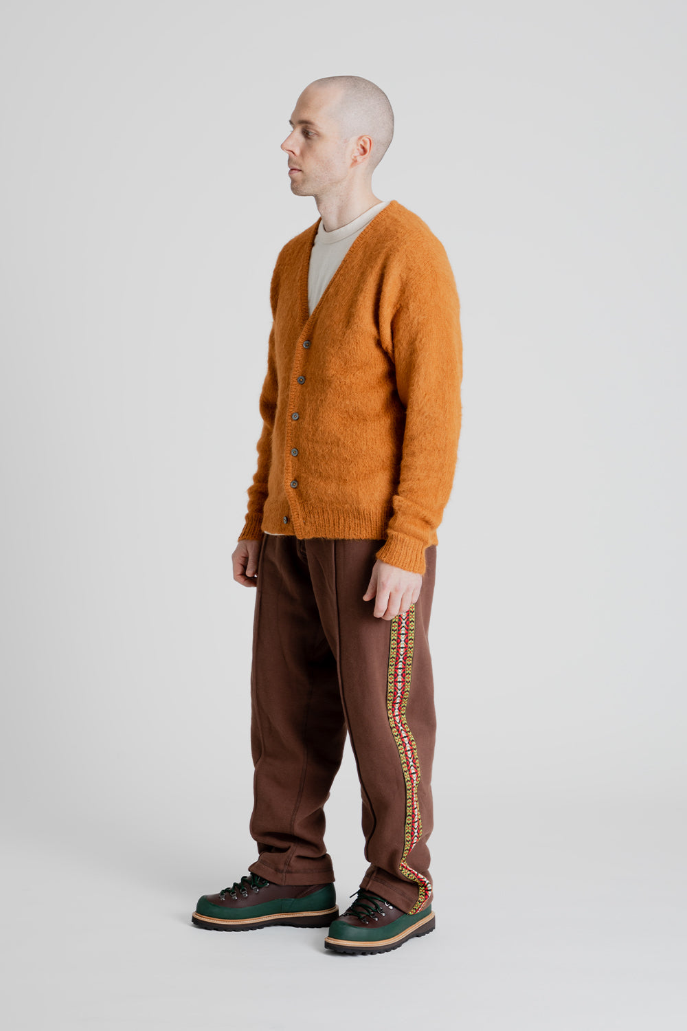 SK Manor Hill Hairy Cardigan in Burnt Orange