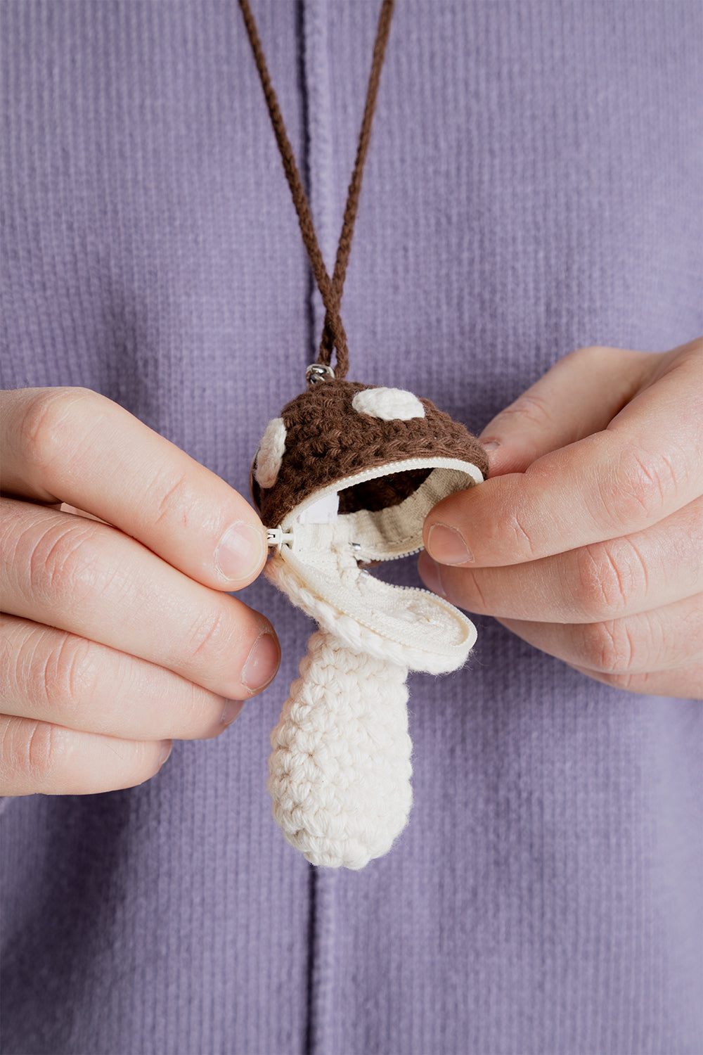 SK Manor HIll Keychain Necklace in Brown