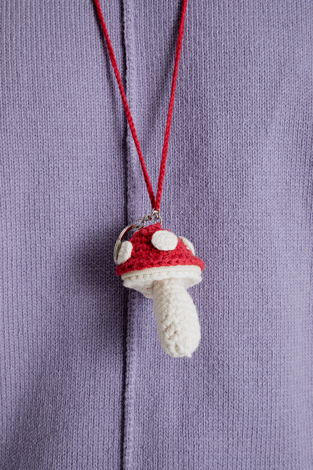 SK Manor HIll Keychain Necklace in Red