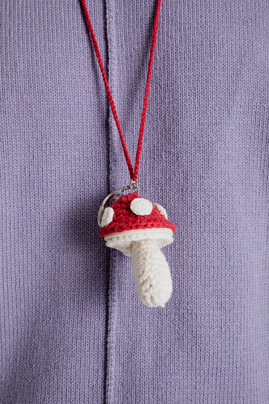 SK Manor HIll Keychain Necklace in Red