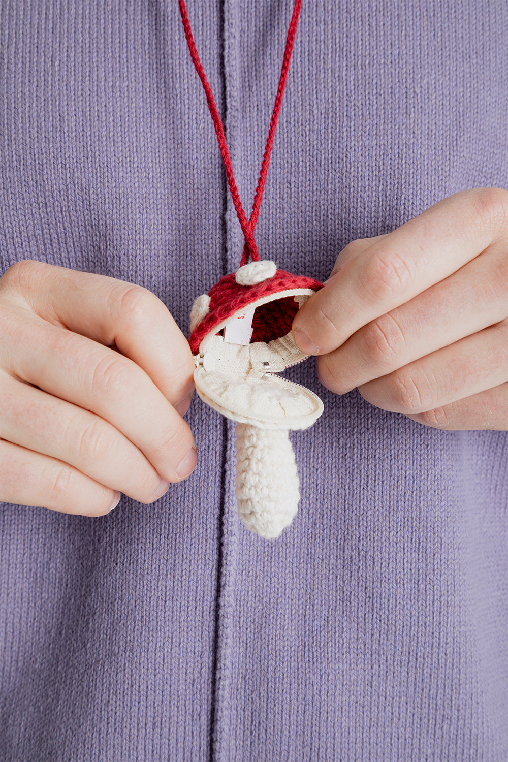 SK Manor HIll Keychain Necklace in Red