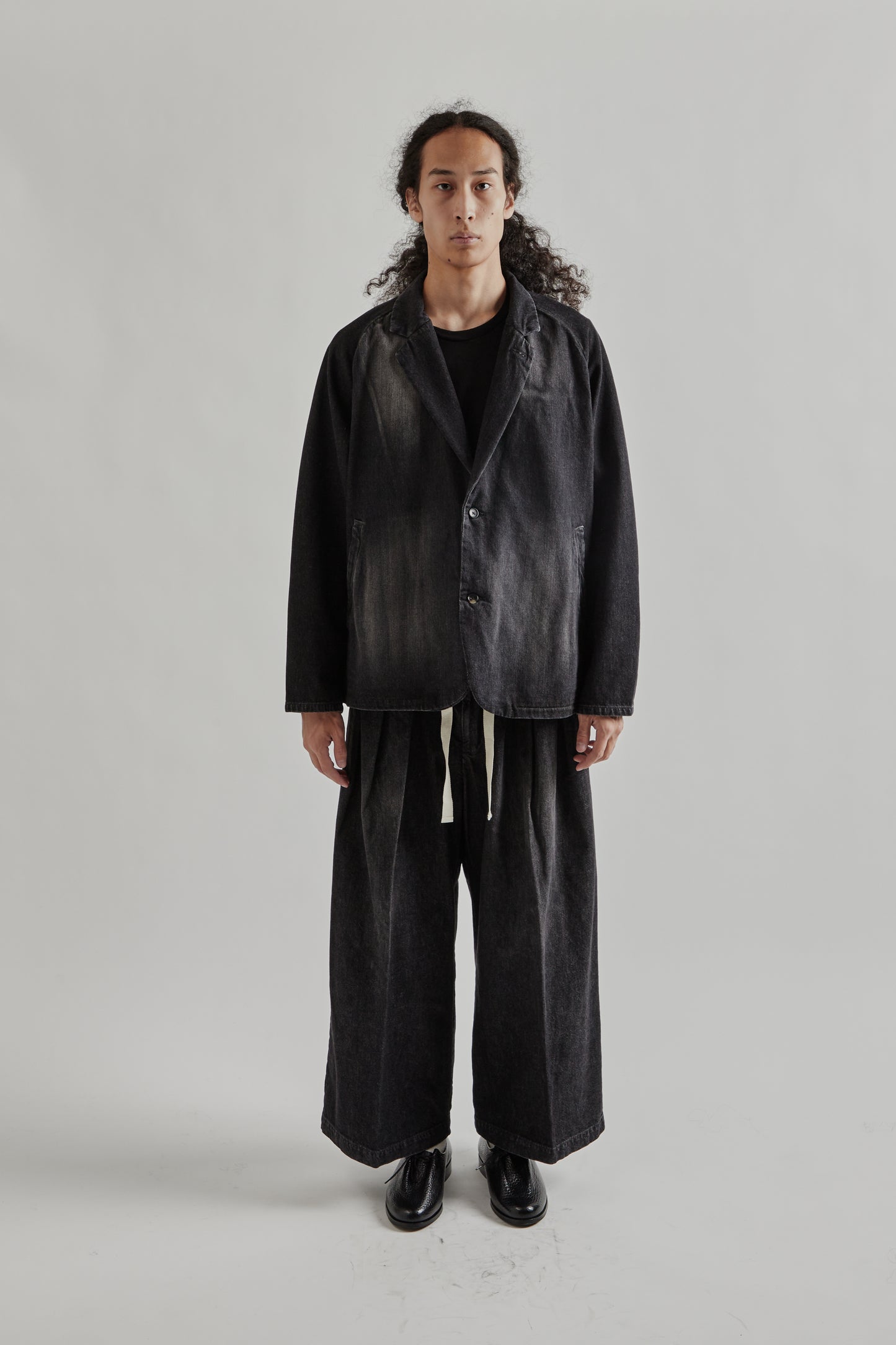 Sillage FW25 Hakama Pants Black Denim Damaged 10